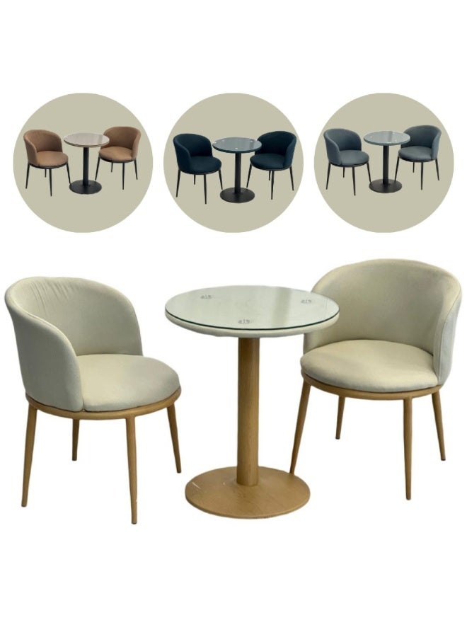 Generic 3-Piece Classic Round Table With 2 Chairs Set 59x70cm  - Image 2