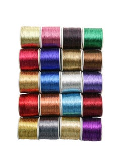 Embroiderymaterial Embroiderymaterial Combo Metallic Zari Thread for Embroidery, Sewing and Jewelry Making, Multicolor | 20 Rolls (Thickness 0.1MM/Length 85Meters)  - Image 1