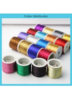 Embroiderymaterial Embroiderymaterial Combo Metallic Zari Thread for Embroidery, Sewing and Jewelry Making, Multicolor | 20 Rolls (Thickness 0.1MM/Length 85Meters)  - Image 4