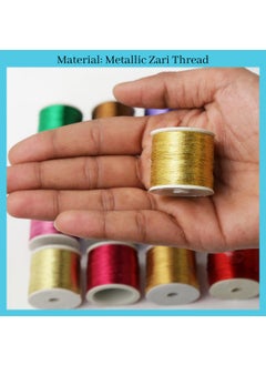 Embroiderymaterial Embroiderymaterial Combo Metallic Zari Thread for Embroidery, Sewing and Jewelry Making, Multicolor | 20 Rolls (Thickness 0.1MM/Length 85Meters)  - Image 2