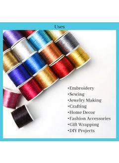Embroiderymaterial Embroiderymaterial Combo Metallic Zari Thread for Embroidery, Sewing and Jewelry Making, Multicolor | 20 Rolls (Thickness 0.1MM/Length 85Meters)  - Image 5