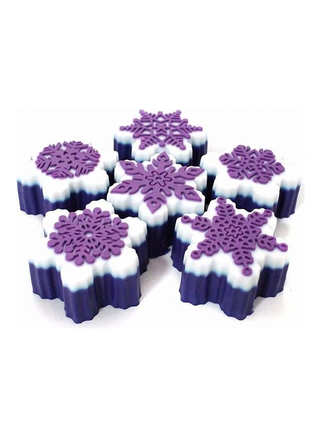 إسكدنيا طقم قوالب مصنوعة من السيليكون بتصميم ندفات ثلج، مكون من قطعتين أزرق وردي 6.09x10.04x1.38بوصة - Image 4