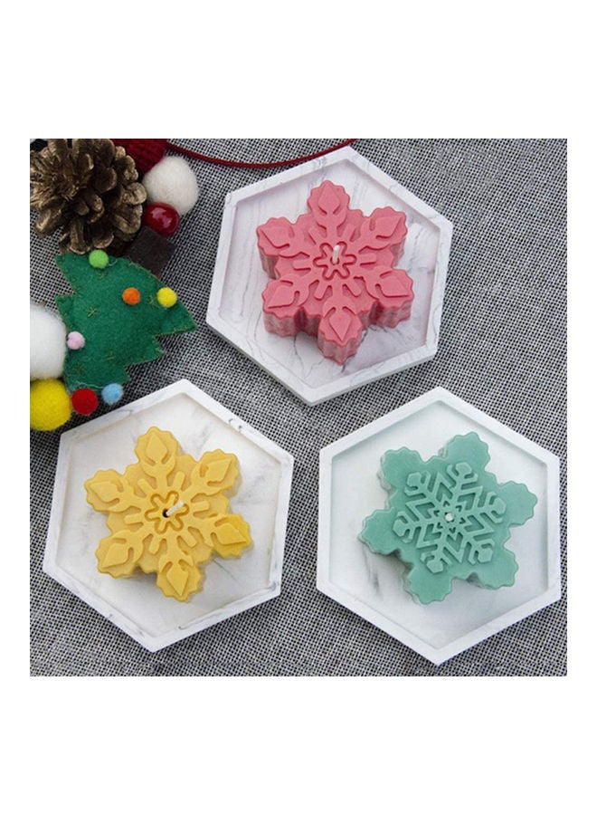 إسكدنيا طقم قوالب مصنوعة من السيليكون بتصميم ندفات ثلج، مكون من قطعتين أزرق وردي 6.09x10.04x1.38بوصة - Image 5