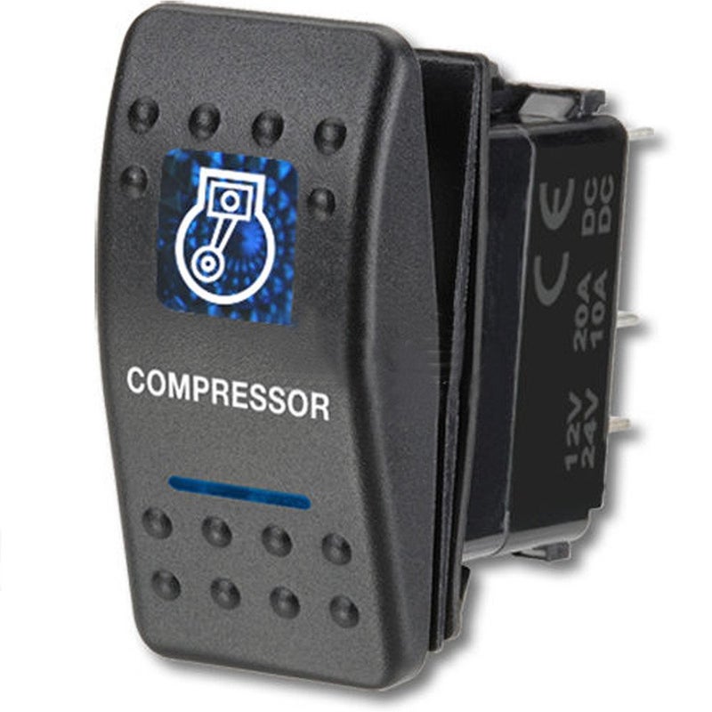 Etopars Car Auto 12V 20A 24V 10A Blue LED Light Lamp Rocker Toggle Switch 5Pin Compressor Light - Image 3