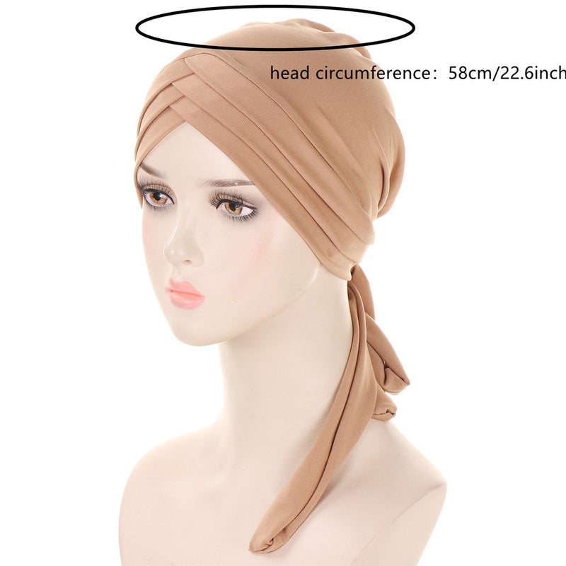Cross Tail Muslim Turban Hat Adjustable Cap Cotton - Image 4