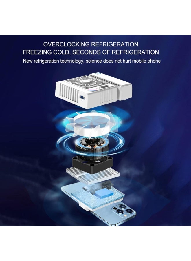 ELTRAZONE Phone Cooler Semiconductor Variable Frequency Radiator with RGB Light, Low Noise Rapid Cooling Fan for Gaming, Live Streaming, Video Recording, Overheating Protection for Smartphones - Image 5