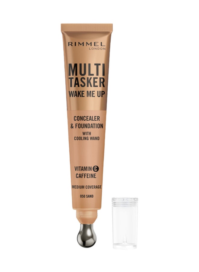 RIMMEL LONDON Multi-Tasker Wake Me Up Concealer & Foundation - 50 - Sand, 20ml - Image 1