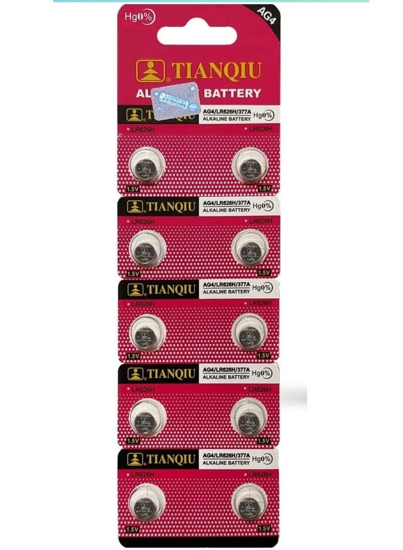 TIANQIU Gernal Fba Alkaline Battery tianqiu - 10 Pieces, Ag4 Lr626,377, Sr626sw - Image 1