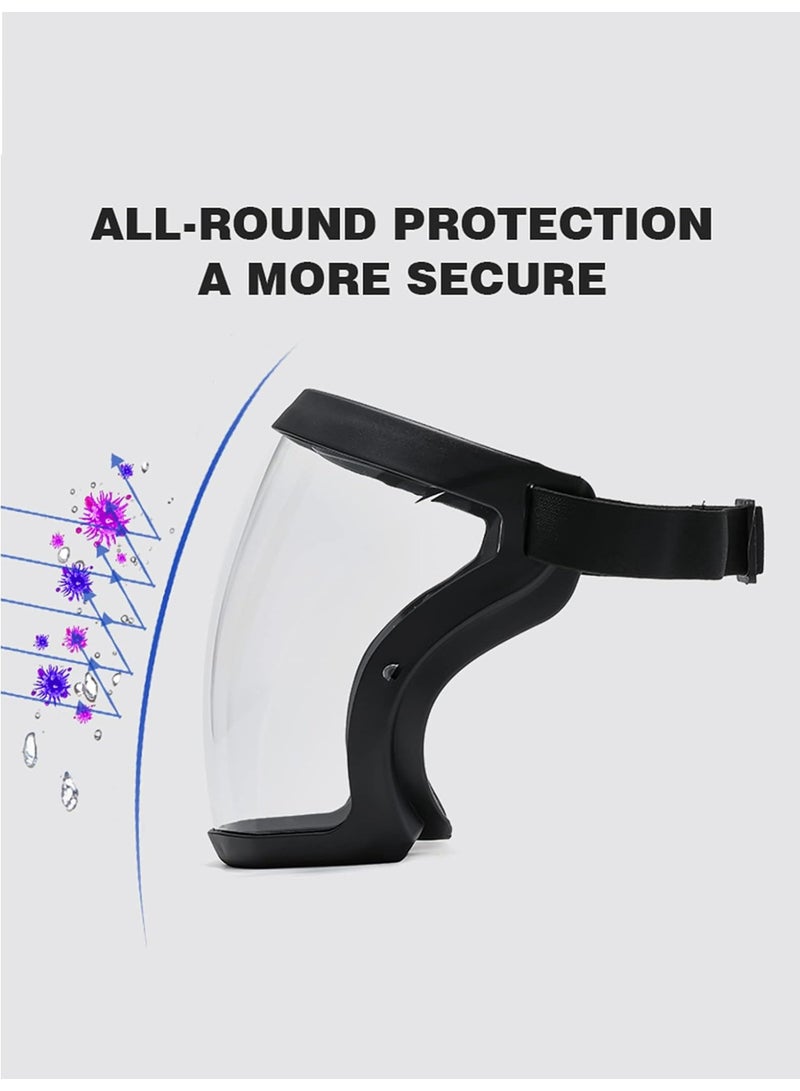 درع وقاية كامل شفاف ضد الغبار - واقي أمان متقدم للطحن والقطع، للحماية من الغبار والشظايا أثناء أعمال الديكور المنزلي وجزّ الحدائق والعشب - Image 3