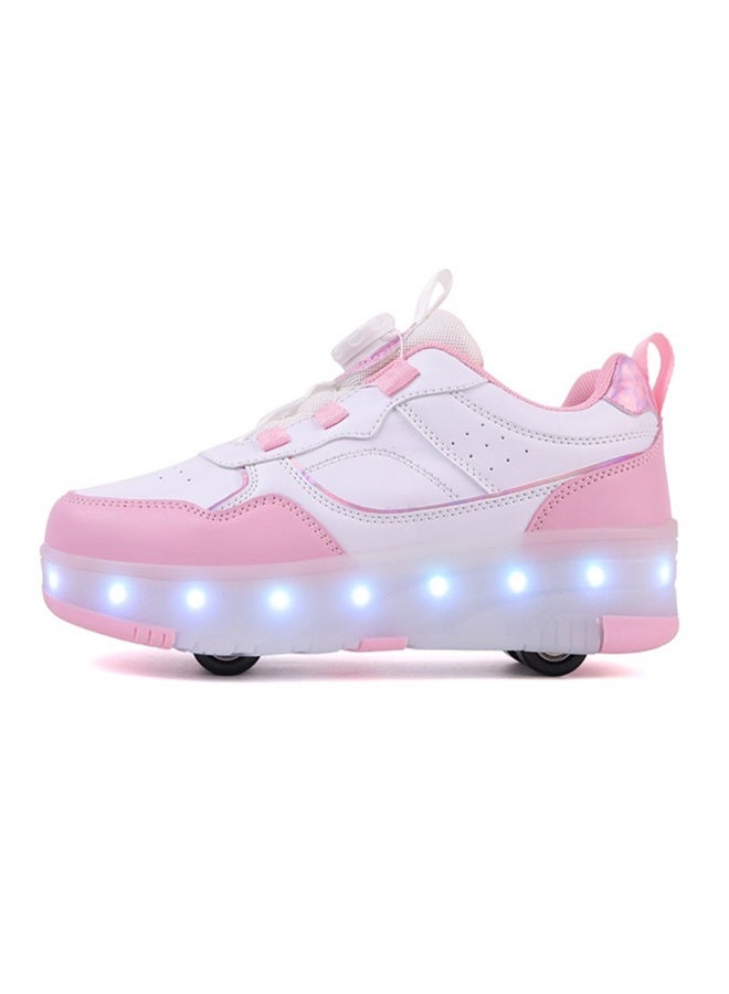 Sky View LED Kids Roller Skates Shoes 4 Wheel Skating-Rotating buckle laces Multiple lighting modes Boys Girls Light Up Roller Sneakers - Image 2