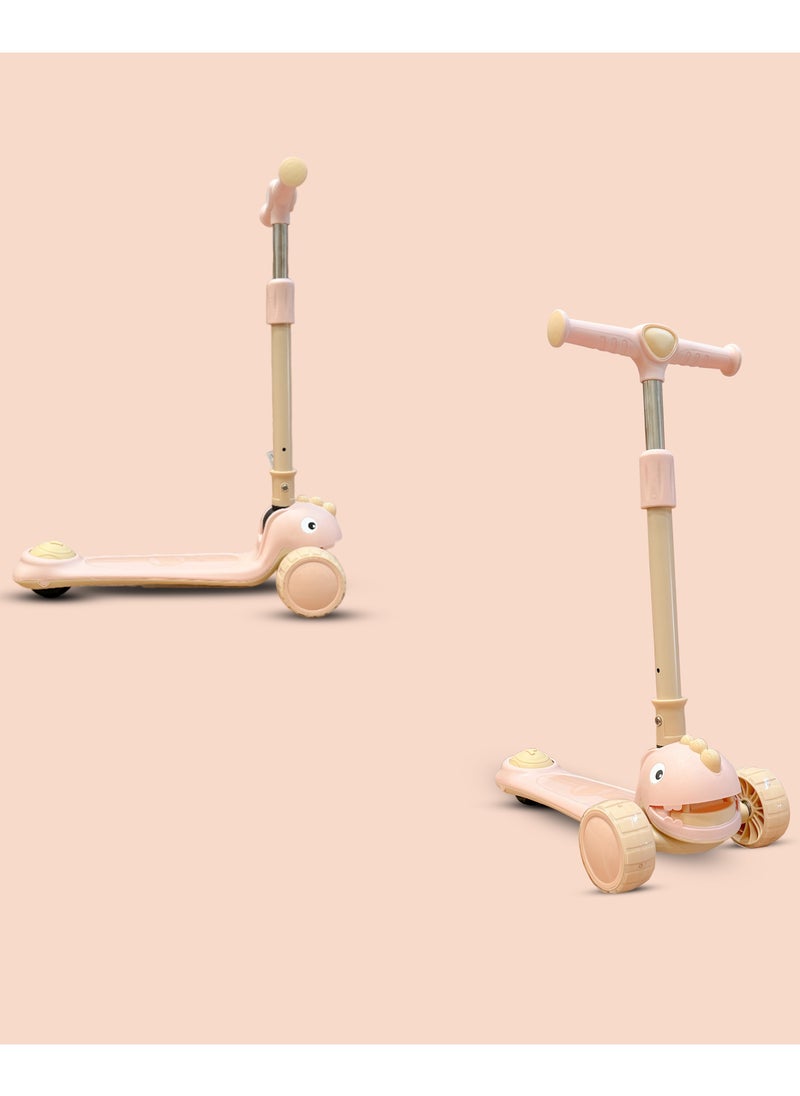 HOCC Snuggle Buggy Foldable Baby Scooter with Adjustable Height (3 Levels) - Pink  - Image 2