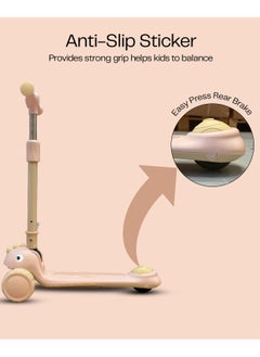 HOCC Snuggle Buggy Foldable Baby Scooter with Adjustable Height (3 Levels) - Pink  - Image 4