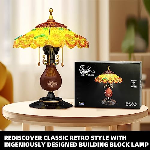 NEWABWN RetroStyle Table Lamp Toy Building Set Home Dcor Accessory for Adults Gift for Valentines Day for Her Him 804 Pieces Mini Building Blocks - Image 5