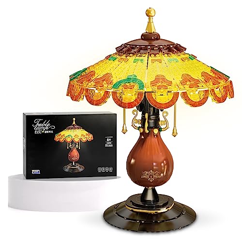 NEWABWN RetroStyle Table Lamp Toy Building Set Home Dcor Accessory for Adults Gift for Valentines Day for Her Him 804 Pieces Mini Building Blocks - Image 1