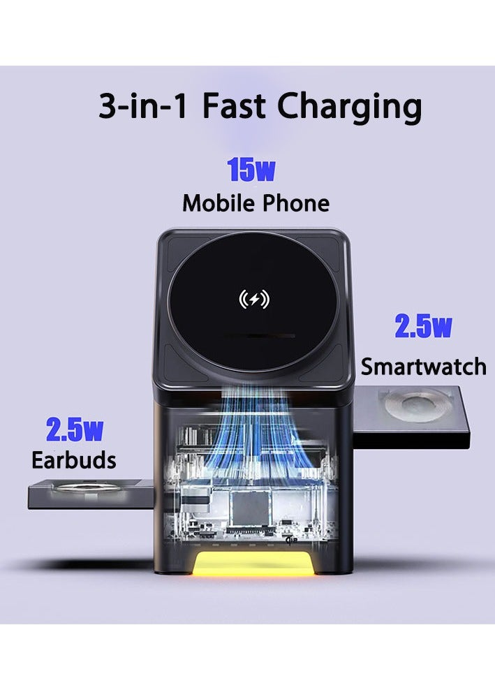 3-in-1 Rotatable Wireless Charger | Fast Charging for Phones  - Image 2