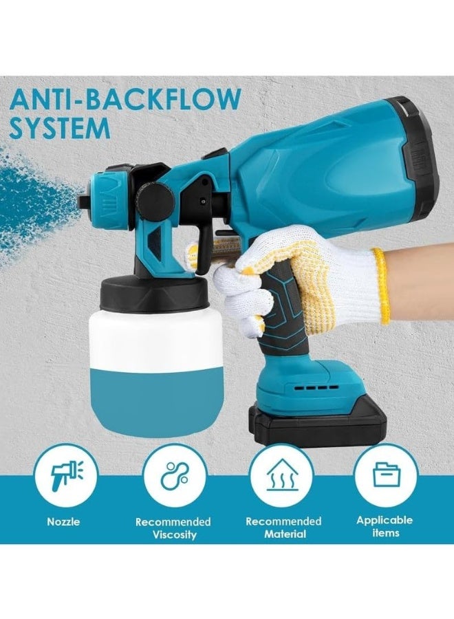 DENX DX3315 Electric Paint Spray Gun with 800ml Detachable Tank | 800W High-Power Handheld Paint Sprayer | Adjustable Spray Modes for Walls, Furniture, Cars & Fences | Lightweight & Easy to Clean – Blue - Image 3