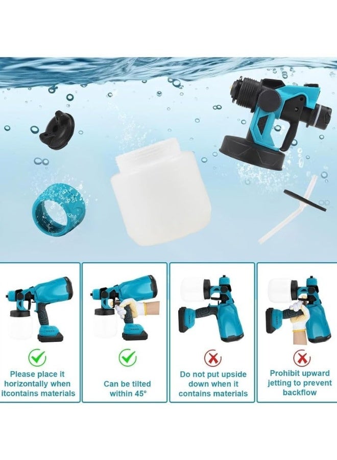 DENX DX3315 Electric Paint Spray Gun with 800ml Detachable Tank | 800W High-Power Handheld Paint Sprayer | Adjustable Spray Modes for Walls, Furniture, Cars & Fences | Lightweight & Easy to Clean – Blue - Image 2