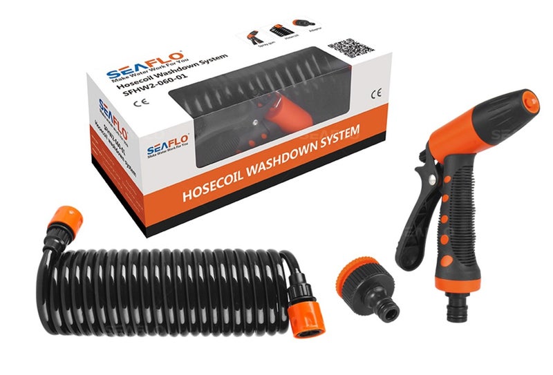 SEAFLO 20' Hosecoil Washdown System for RV, Boat, Garden Water Pump - Image 2