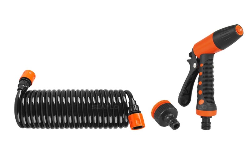 SEAFLO 20' Hosecoil Washdown System for RV, Boat, Garden Water Pump - Image 1