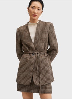 Tie Detail Tailored Blazer