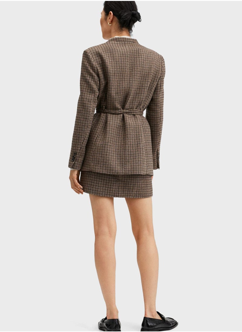 MANGO - Tie Detail Tailored Blazer - Image 1