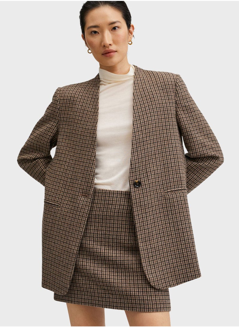 MANGO - Tie Detail Tailored Blazer - Image 1
