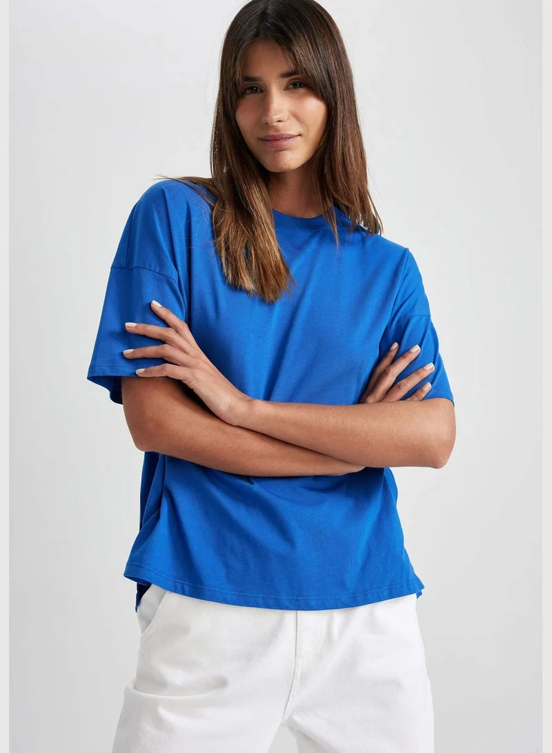 ديفاكتو Regular Fit Short Sleeve Tunic T-Shirt