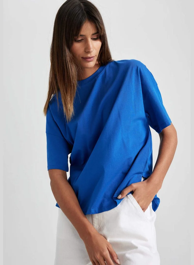 ديفاكتو Regular Fit Short Sleeve Tunic T-Shirt