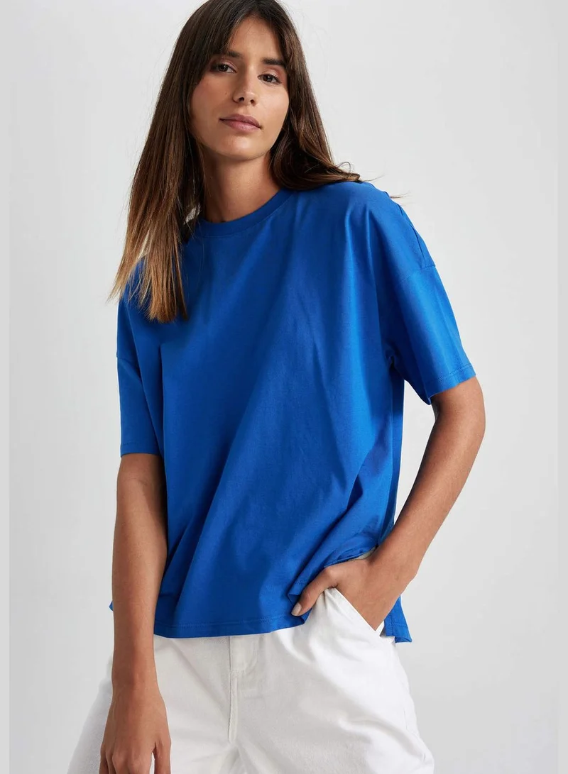 ديفاكتو Regular Fit Short Sleeve Tunic T-Shirt