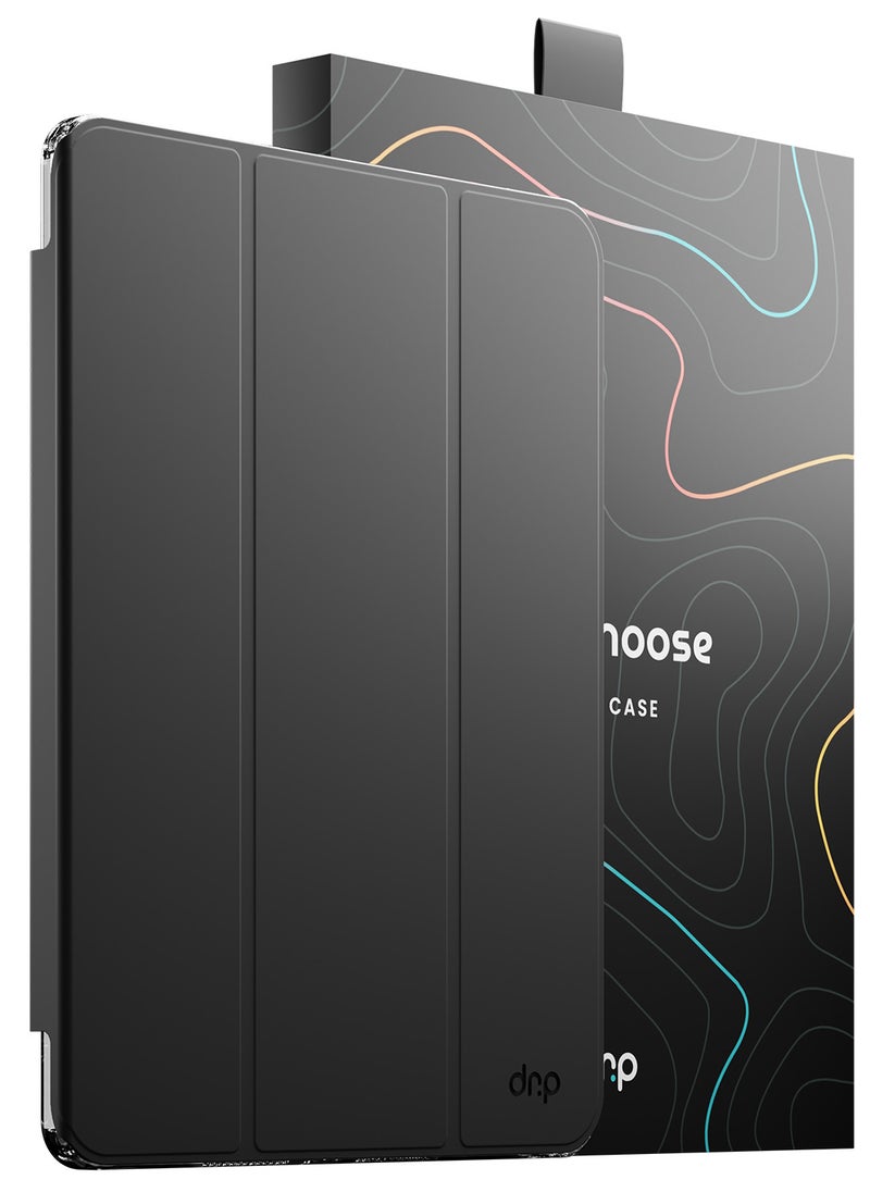 TinyMoose GhostFolio Flip Case iPad 7 / iPad 8 / iPad 9 Cover with Integrated Stylus Pen Holder - Case for iPad 7/8/9 Generation - Onyx Black  - Image 1