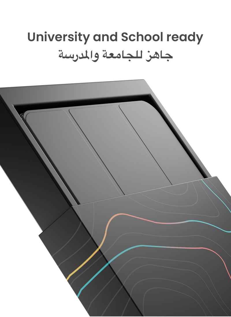 TinyMoose - GhostFolio Flip Case iPad 7 / iPad 8 / iPad 9 Cover with Integrated Stylus Pen Holder - Case for iPad 7/8/9 Generation - Onyx Black - Image 1