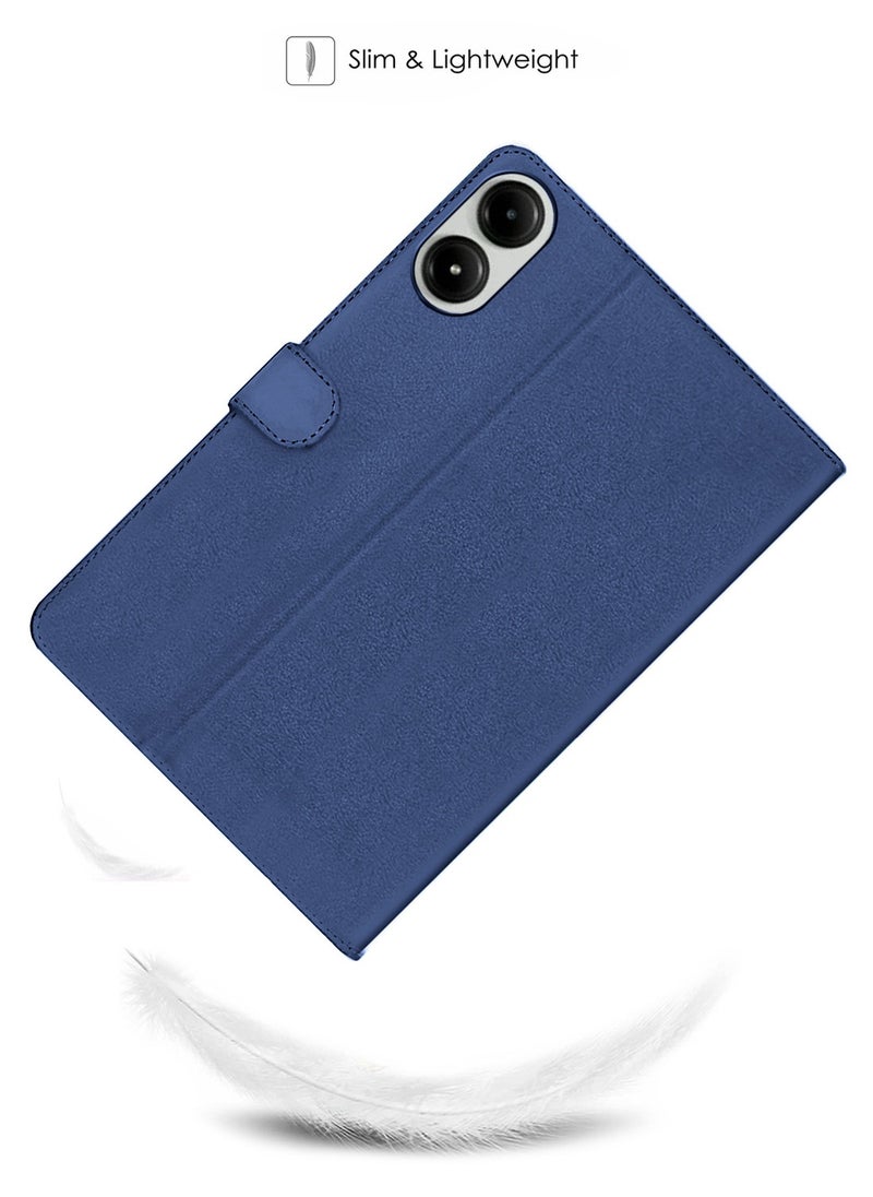اوميكر - جراب Xiaomi Redmi Pad Pro 5G 2024 مقاس 12.1 بوصة من جلد البولي يوريثان بإغلاق مغناطيسي - أزرق داكن - Image 1