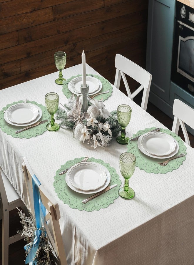 Kochorie 150 Pieces Lace Paper Doilies 12 Inches Round Sage Green Paper Doilies Disposable Decorative Placemats for Food Cakes Crafts Party Weddings Tableware Decoration - Image 5