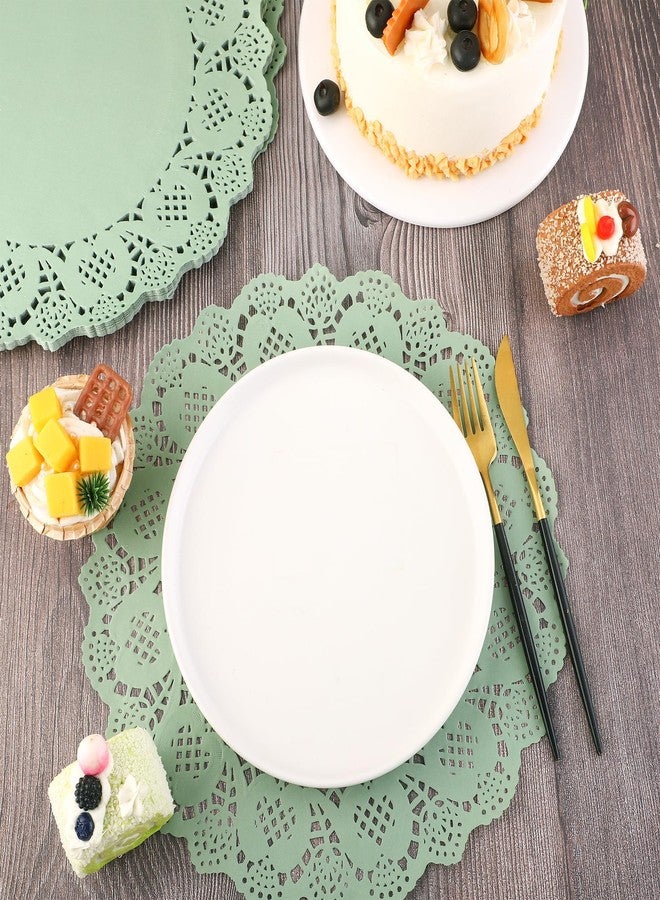 Kochorie 150 Pieces Lace Paper Doilies 12 Inches Round Sage Green Paper Doilies Disposable Decorative Placemats for Food Cakes Crafts Party Weddings Tableware Decoration - Image 4