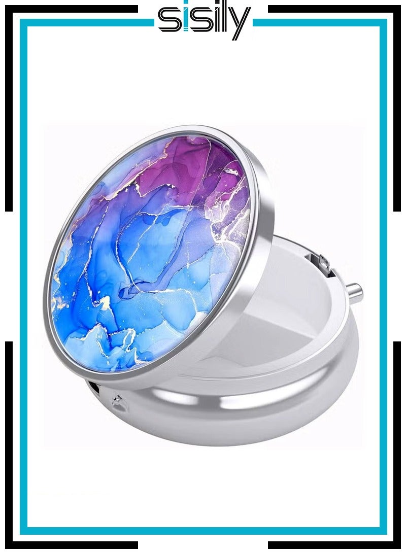 Sisily Small Pill Case for Purse & Pocket, Cute Medicine Organizer Travel Pillbox, Portable Pill Container Holder to Hold Vitamins, Medication, Fish Oil and Supplements - Image 1