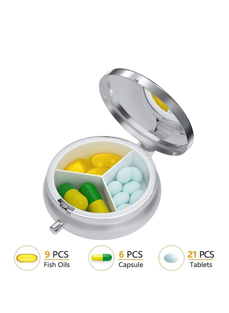 سيسلي علبة حبوب دواء صغيرة للمحفظة والجيب، صندوق حبوب دواء لطيف للسفر، حامل حاوية حبوب دواء محمول لحمل الفيتامينات والأدوية وزيت السمك والمكملات الغذائية - Image 3