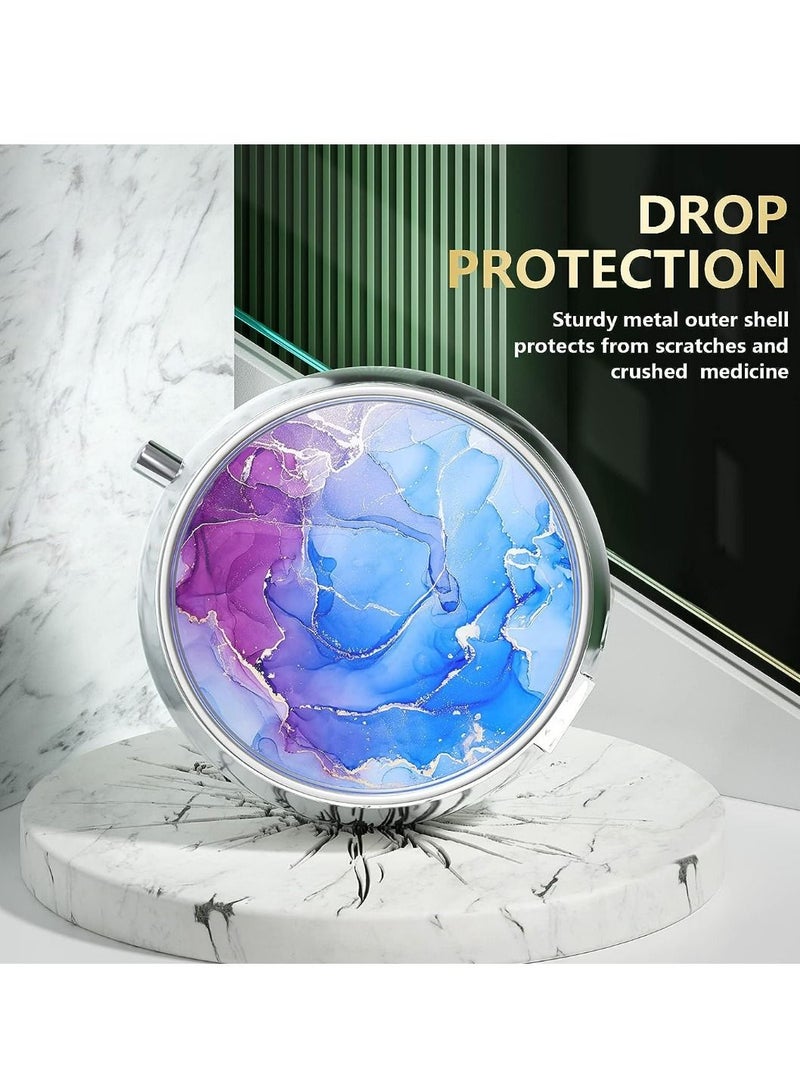 سيسلي علبة حبوب دواء صغيرة للمحفظة والجيب، صندوق حبوب دواء لطيف للسفر، حامل حاوية حبوب دواء محمول لحمل الفيتامينات والأدوية وزيت السمك والمكملات الغذائية - Image 4