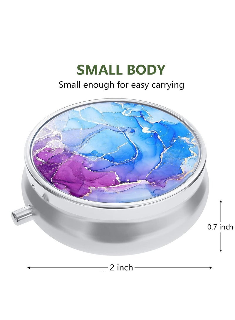 سيسلي علبة حبوب دواء صغيرة للمحفظة والجيب، صندوق حبوب دواء لطيف للسفر، حامل حاوية حبوب دواء محمول لحمل الفيتامينات والأدوية وزيت السمك والمكملات الغذائية - Image 2