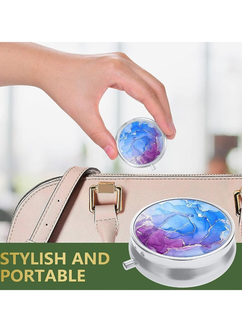 سيسلي علبة حبوب دواء صغيرة للمحفظة والجيب، صندوق حبوب دواء لطيف للسفر، حامل حاوية حبوب دواء محمول لحمل الفيتامينات والأدوية وزيت السمك والمكملات الغذائية - Image 5