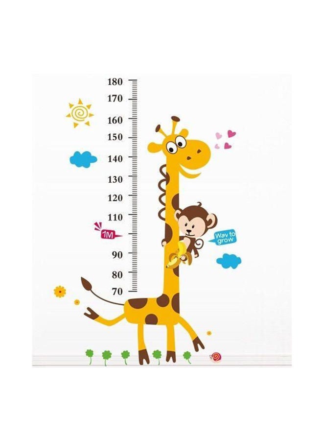 NIBEMINENT Cartoon Giraffe Kids Growth Chart Height Measure For Home/kids Rooms Diy Wall Sticker Multicolour 90x60cm