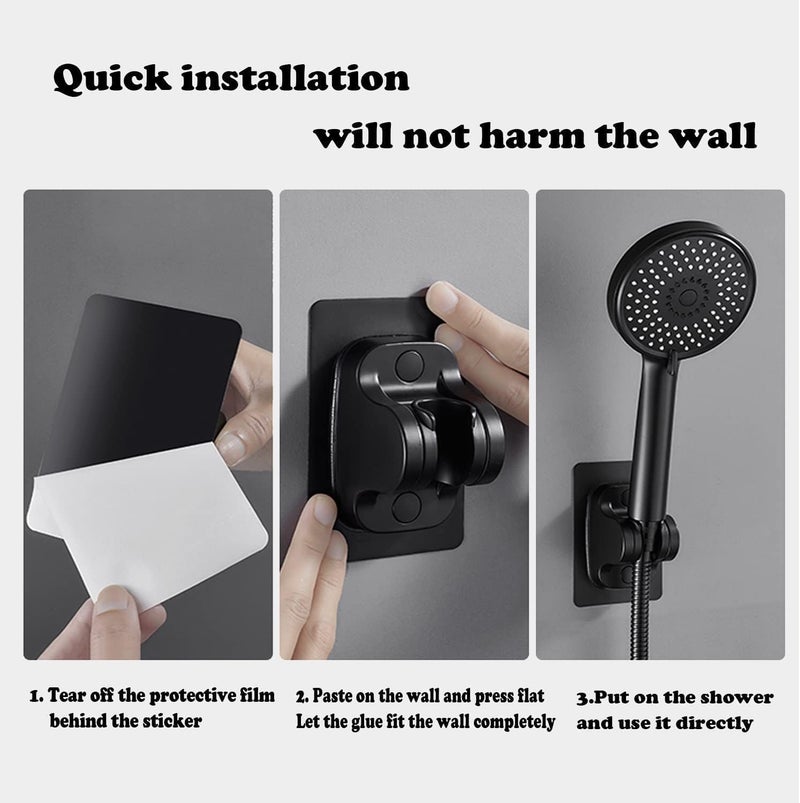 ABS Spring Flexible Shower Hose for Bathroom – Flexible Screw Hose for Faucet Suitable for Bidet and Travel Bidet Connector G1/2 (Self Adhesive Hanger, Black Large) - Image 1