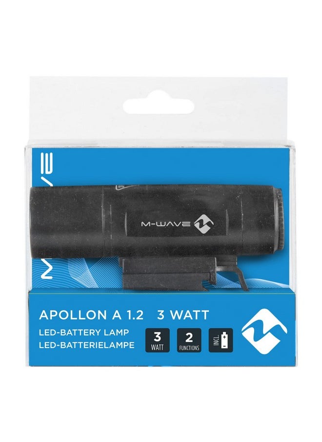 M-Wave - A Apollo 1.3 Bicycle Headlight, Black - Image 1