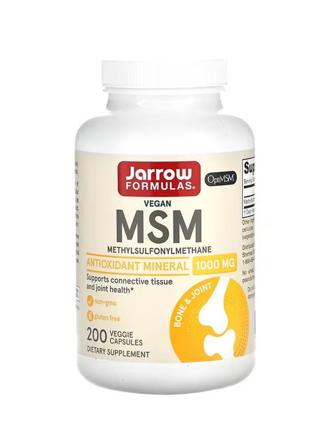jarrow formulas Vegan MSM 1000 mg 200 Veggie Capsules