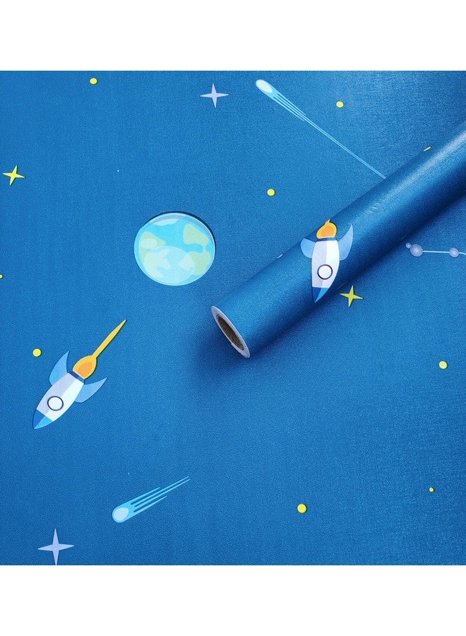 التعارف ورق حائط لاصق ذاتي اللصق وقابل للإزالة واللصق مقاس 45 × 305 سم (أزرق جالاكسي) - Image 1