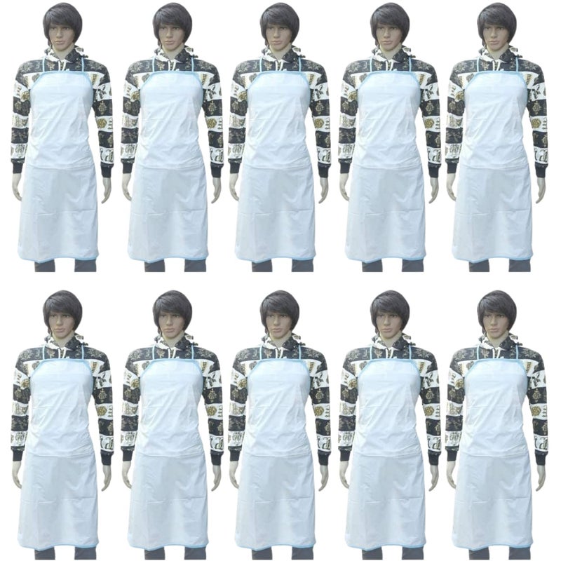 SmartCare for Mess-Free Living: Free Size Plastic Disposable Apron - Set of 10 | Hygienic, Convenient, and Durable