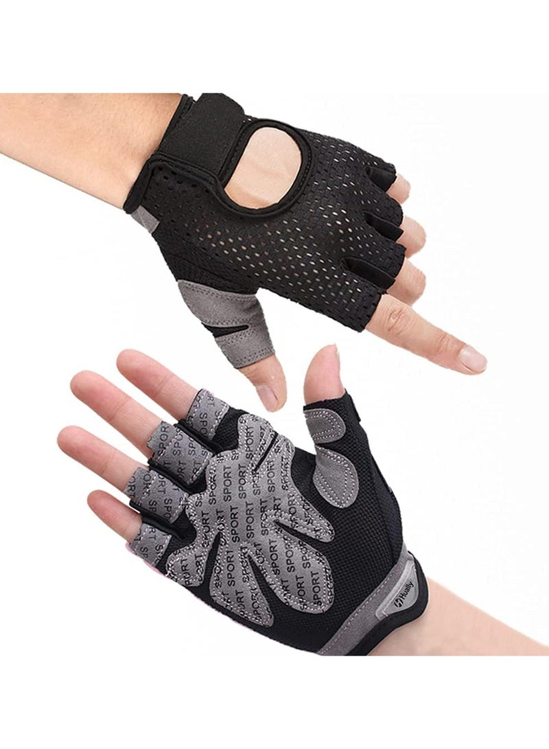Generic Gym Gloves, Breathable Training Gloves with Microfiber Fabric, No-Slip Silicone Padded Palm Protection and Extra Grip, Fitness Gloves for Men & Women, Weight Lifting/Cross Fit/Cycling  - Image 1