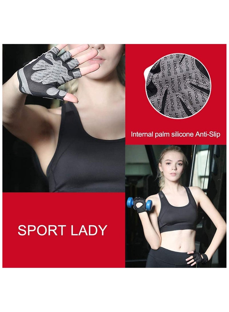 Generic Gym Gloves, Breathable Training Gloves with Microfiber Fabric, No-Slip Silicone Padded Palm Protection and Extra Grip, Fitness Gloves for Men & Women, Weight Lifting/Cross Fit/Cycling  - Image 3