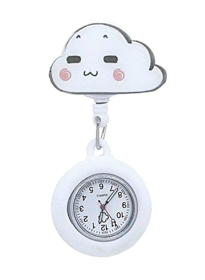 Lapel Watch, Nurse Watch for Nurses Doctors, Clip-on Hanging Lapel Nurse Watch Silicone Cover Brooch Pocket Watch Badge Reel Retractable Digital Watch - Image 1