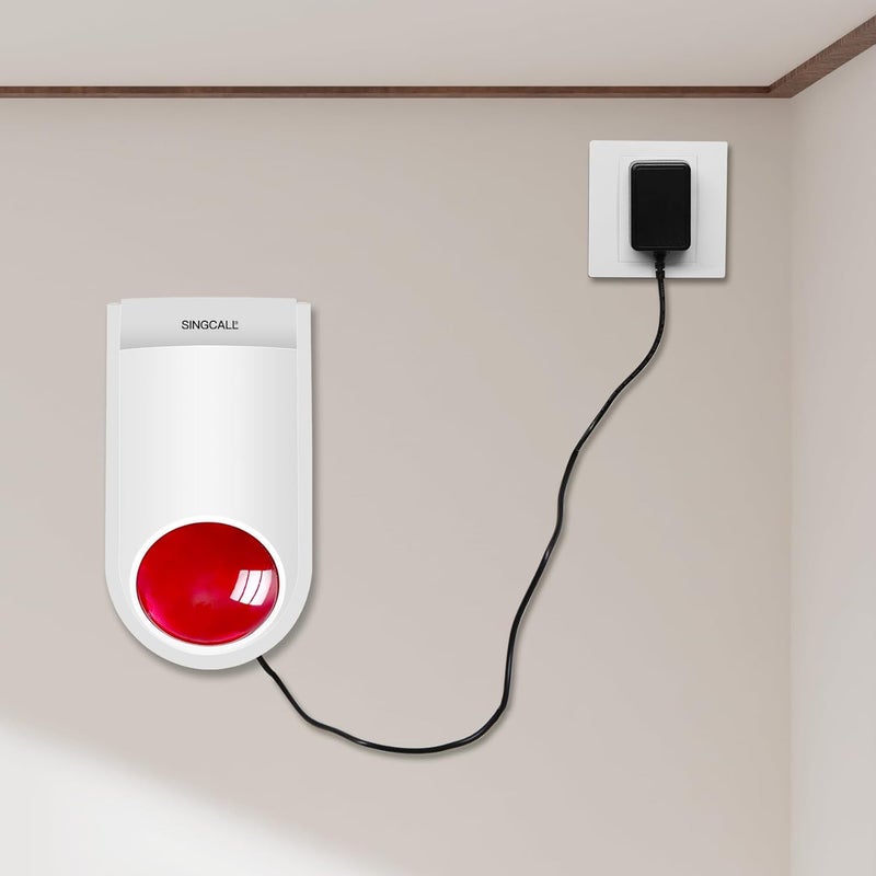 SINGCALL Remote Emergency Strobe Siren Alarm Kit with 2 Call Buttons - Waterproof Outdoor Panic SOS Warning System - Image 2