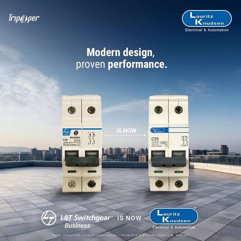 L&T India Lauritz Knudsen Formerly LT Switchgear Business Tripper BA10160B Tripper MCB 16A SP 240V AC 6kA B Curve White Useful in Overload ShortCircuit Isolation with Extended Warranty Upto 5 years  - Image 3
